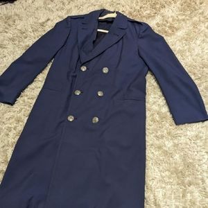 A man's military trench coat
